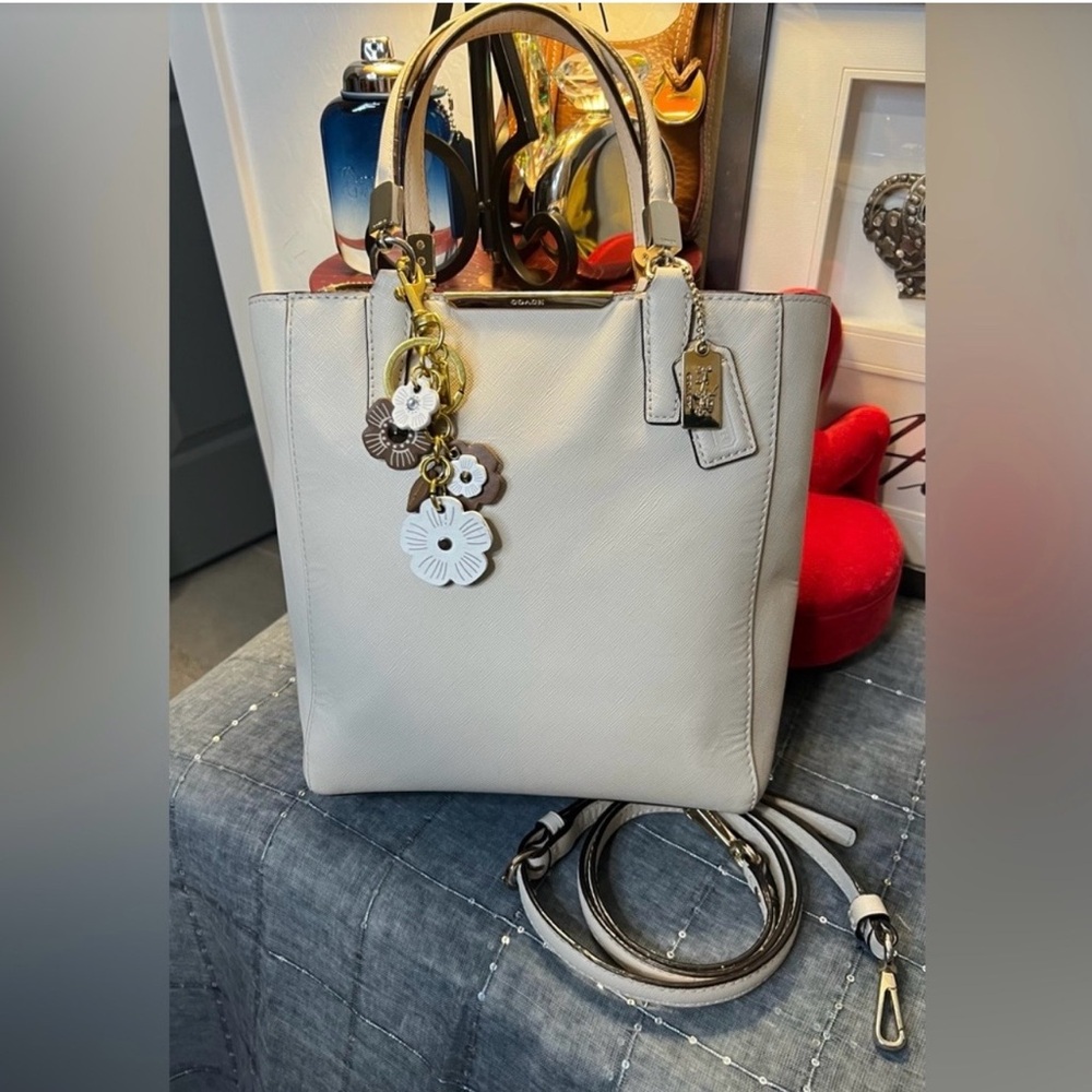 Coach 2014 Madison Ivory Saffiano Mini North/South Tote - Picture 2 of 16